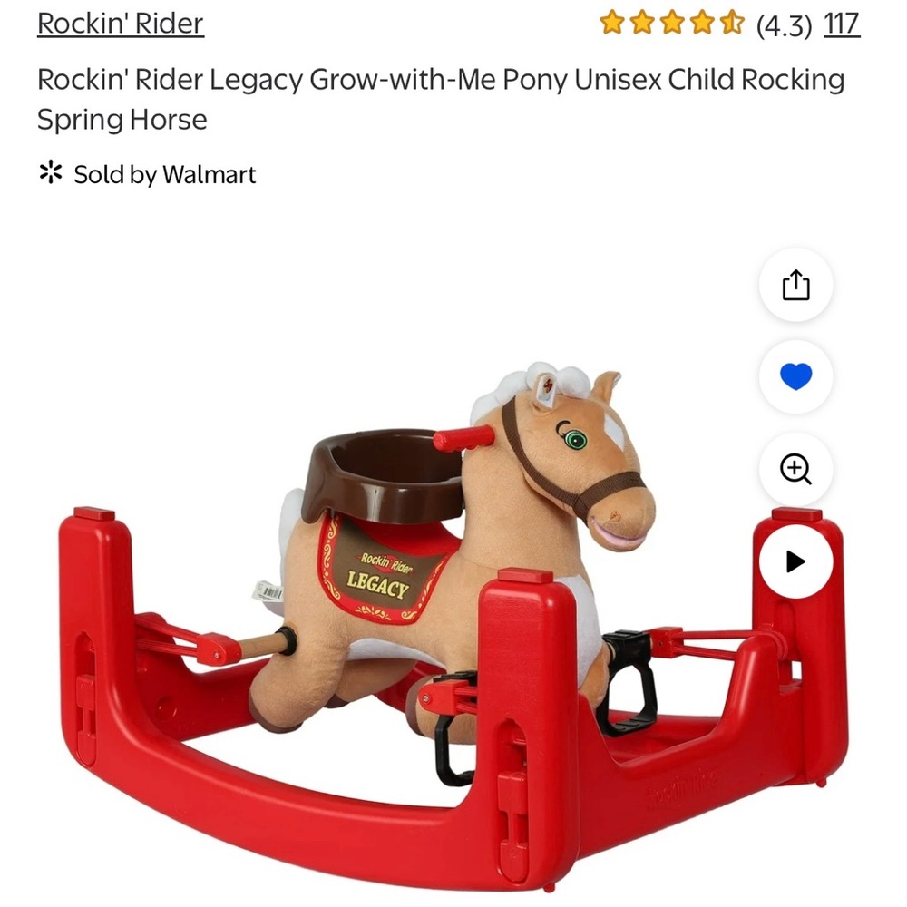ISO SAFETY SEAT for Legacy Grow-with-Me Pony Rocking Horse